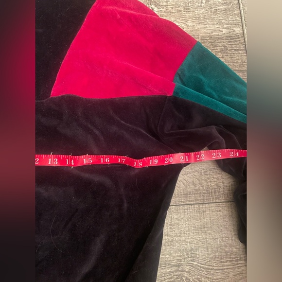 Vintage 1980s Tundra Canada Velour 1/4 Zip M Retro Ski Color Block - Picture 3 of 5